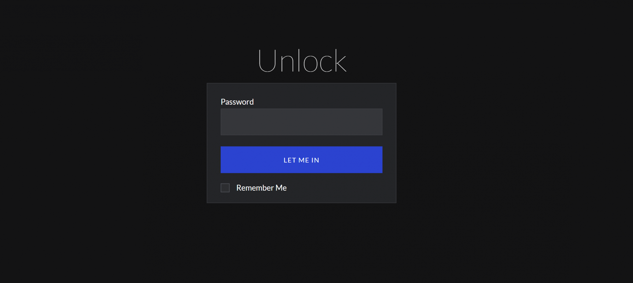 Password Protected page on SmugMug